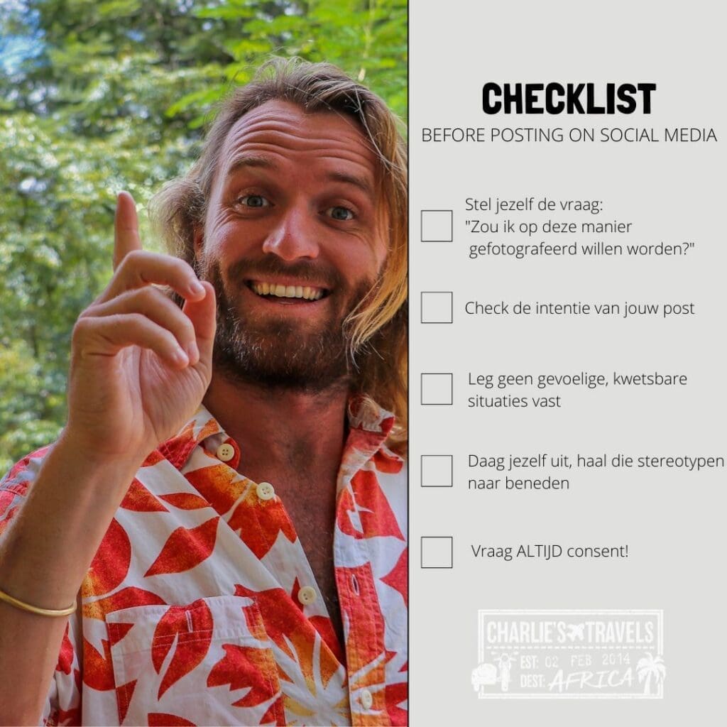 checklist posten social media charlie's travels